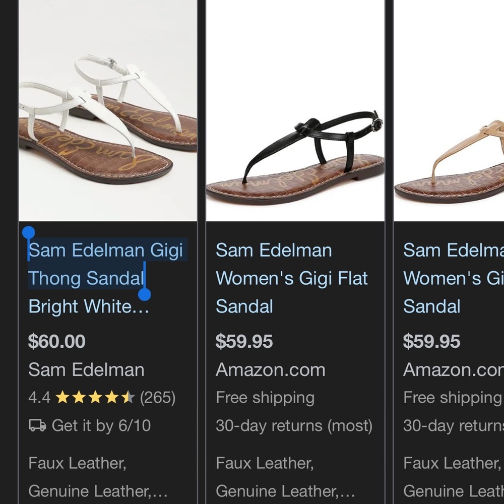 Sam Edelman Gigi Thong Sandal - Picture 3 of 3